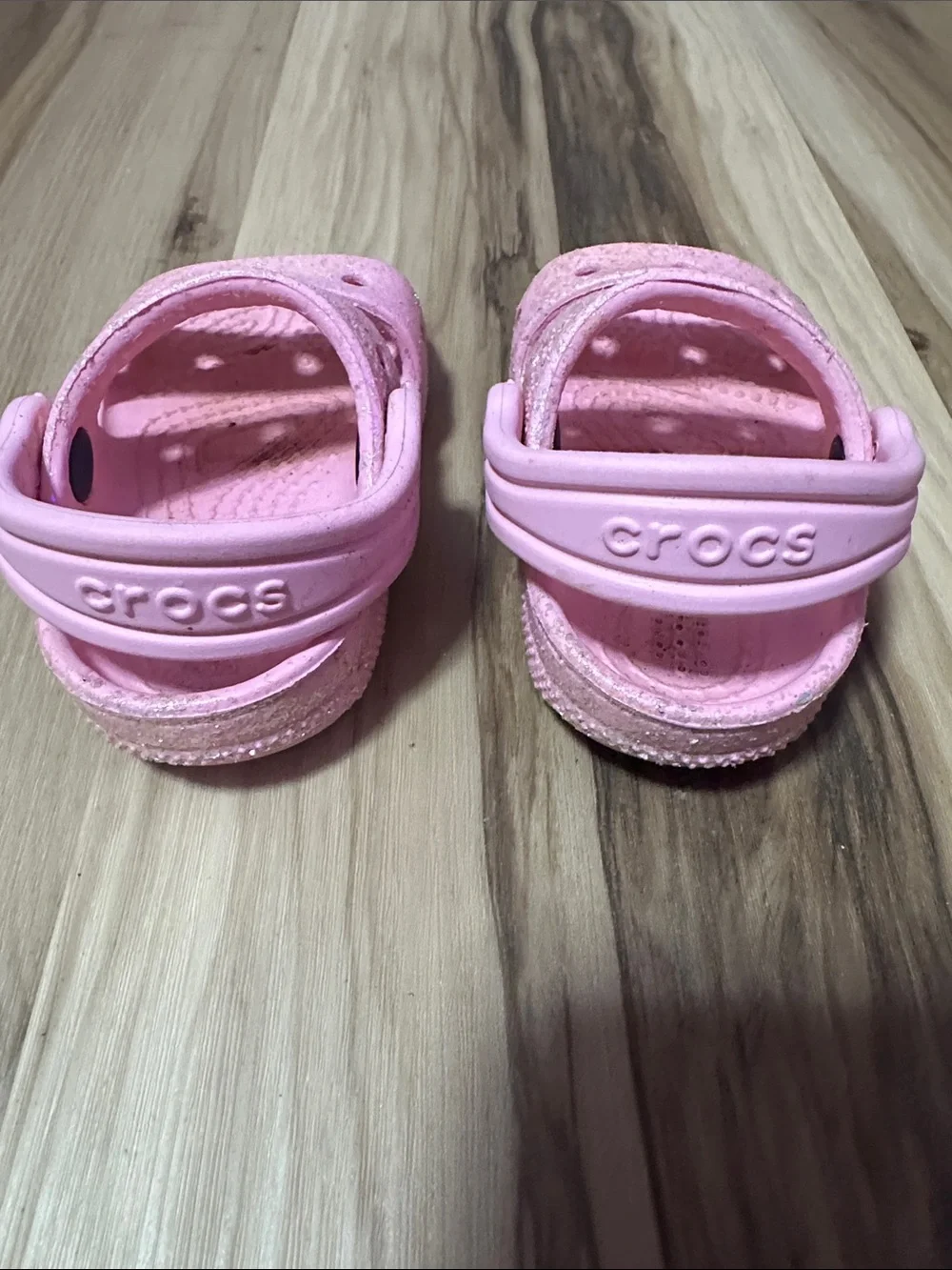 CROCS Pink Glitter Strap Kids Sandals